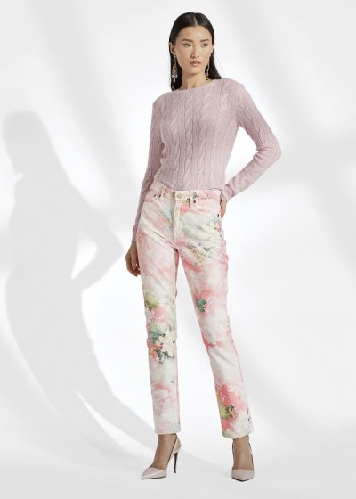 Jeans Ralph Lauren Mujer Rosas Multicolor - 861 High-Rise Skinny - SNVHE7584